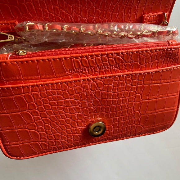 Badgley Mischka Orange Vegan Leather Crossbody or Clutch - Picture 9 of 15